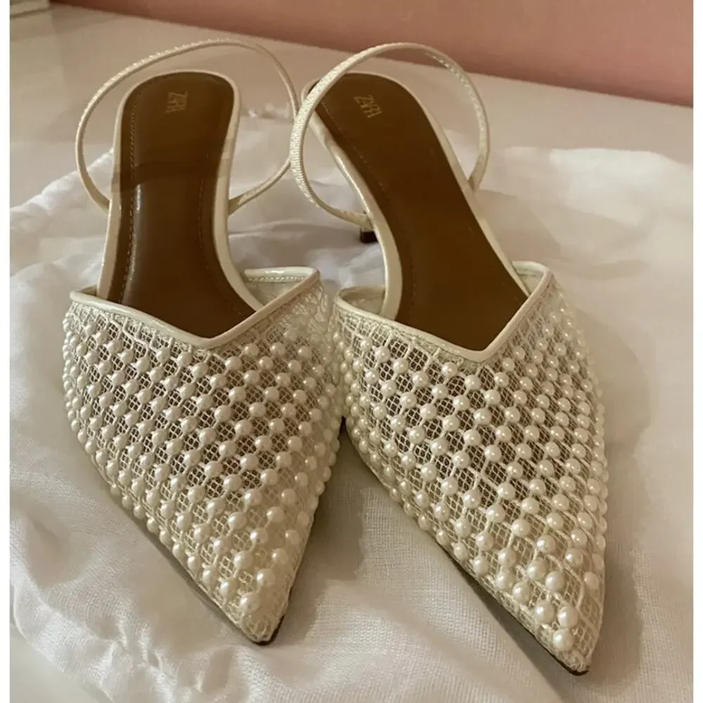 ZARA Blogger Fave!!! Embellished Slingbacks NWT US 7.5